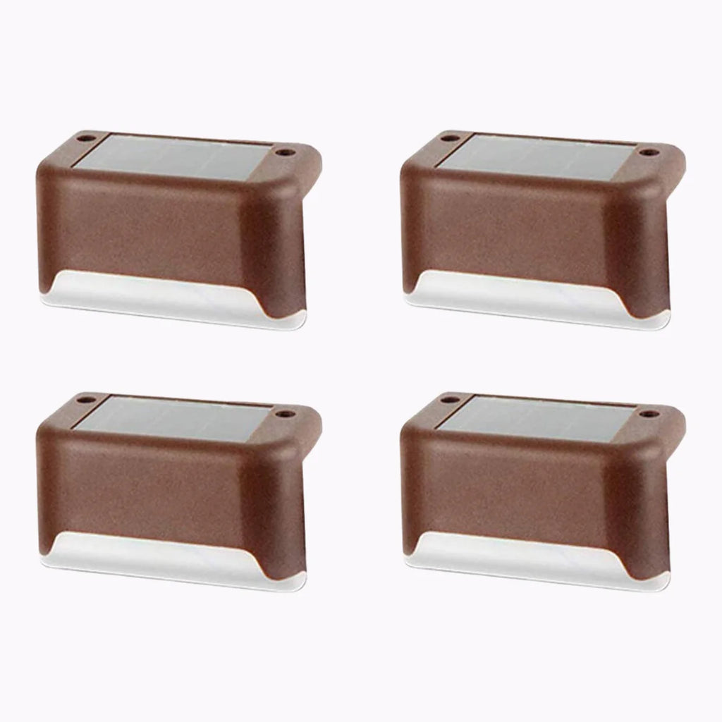 4-Piece Solar Waterproof Garden, Stair & Railing Lights