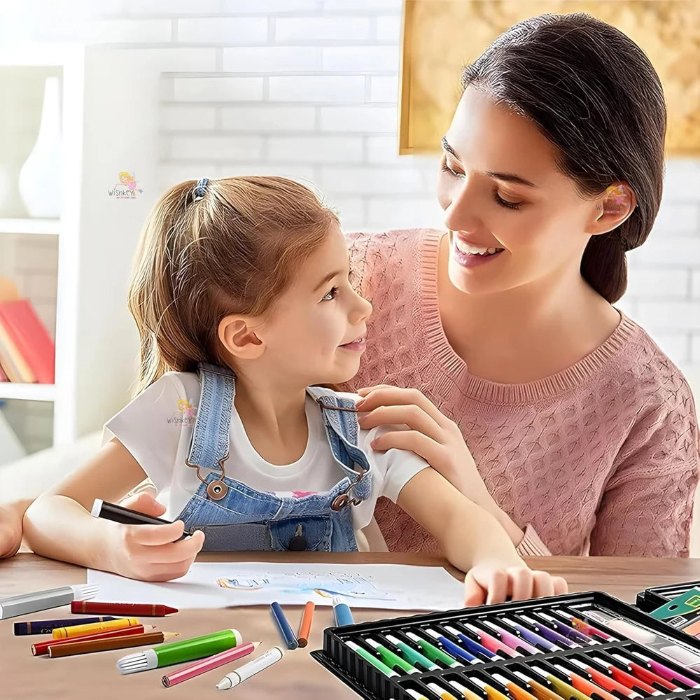 150-Piece Kids Art Set with Carry Case | Drawing & Painting Kit (Multicolor)