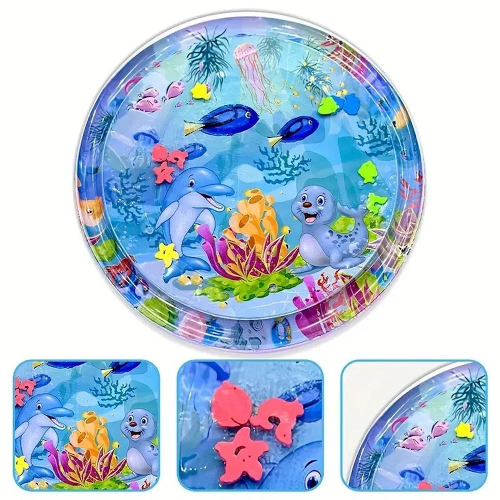 Round Baby Water Play Mat – Sensory Tummy Time Mat for Infants