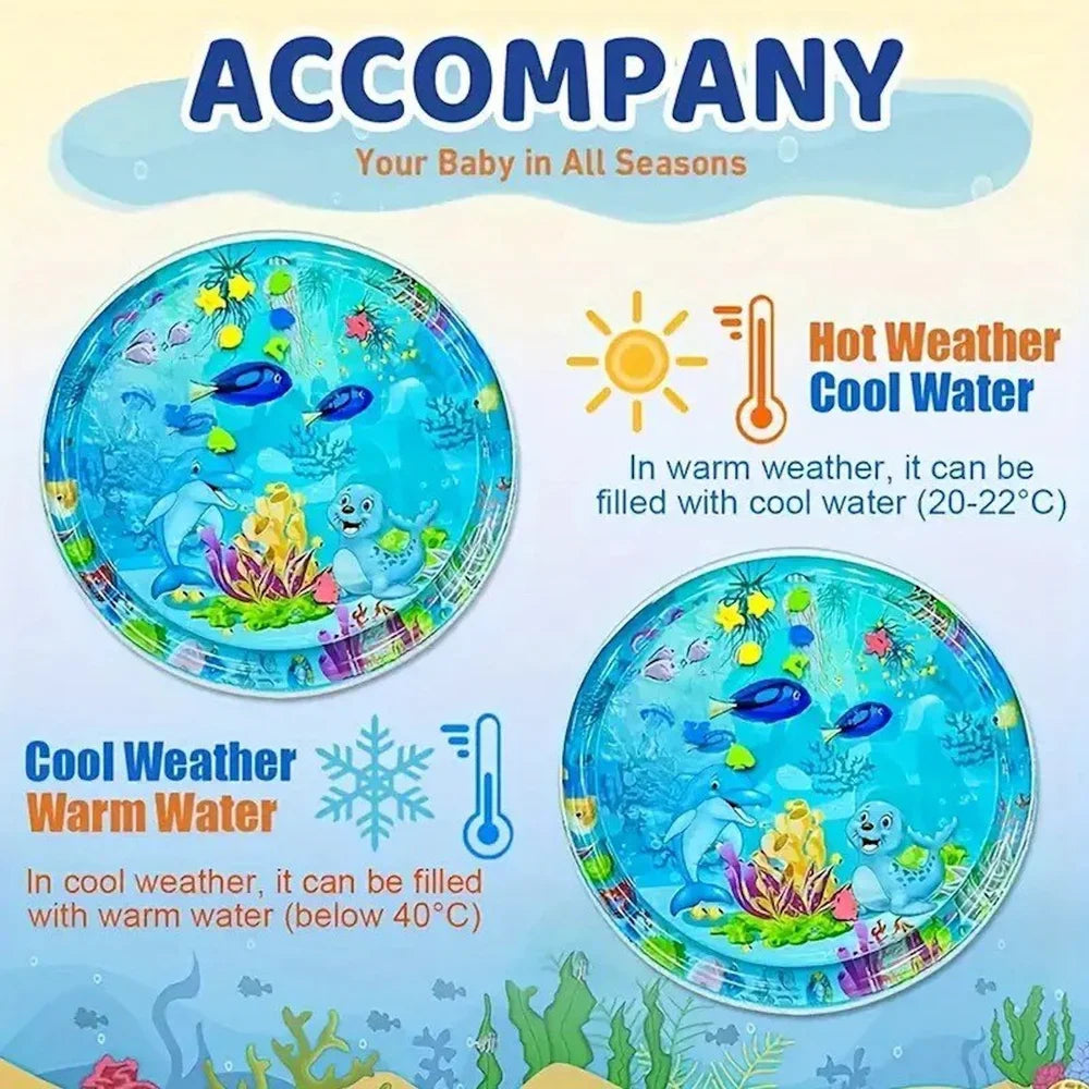 Round Baby Water Play Mat – Sensory Tummy Time Mat for Infants