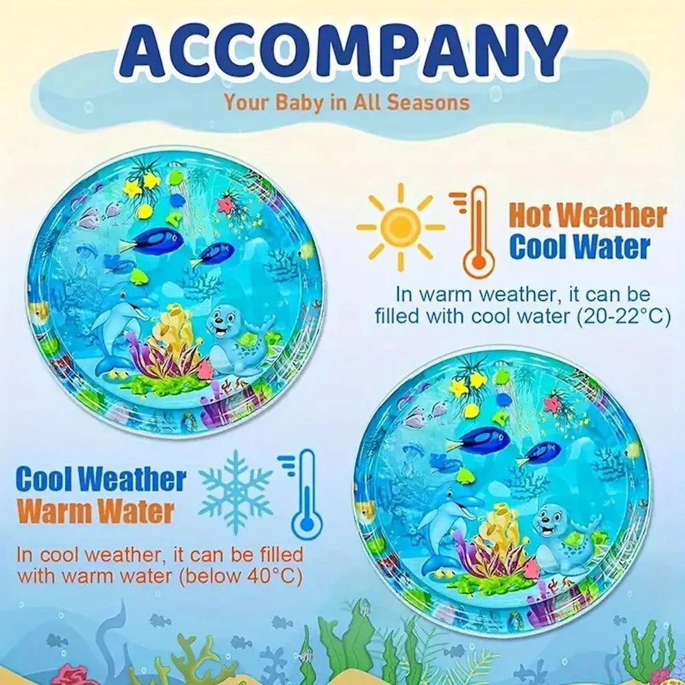 Round Baby Water Play Mat – Sensory Tummy Time Mat for Infants