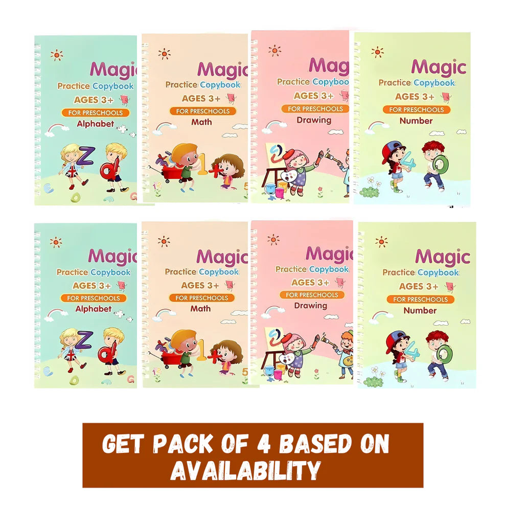 Kaadees Sank Magic Book for Kids | Magic Book with Reusable Magic Pen | Alphabet Writing Practice Book | Handwriting Improvement Kit for Kids | Tracing Books for Kids Ages 3-5 | Fun Kids Learning Book