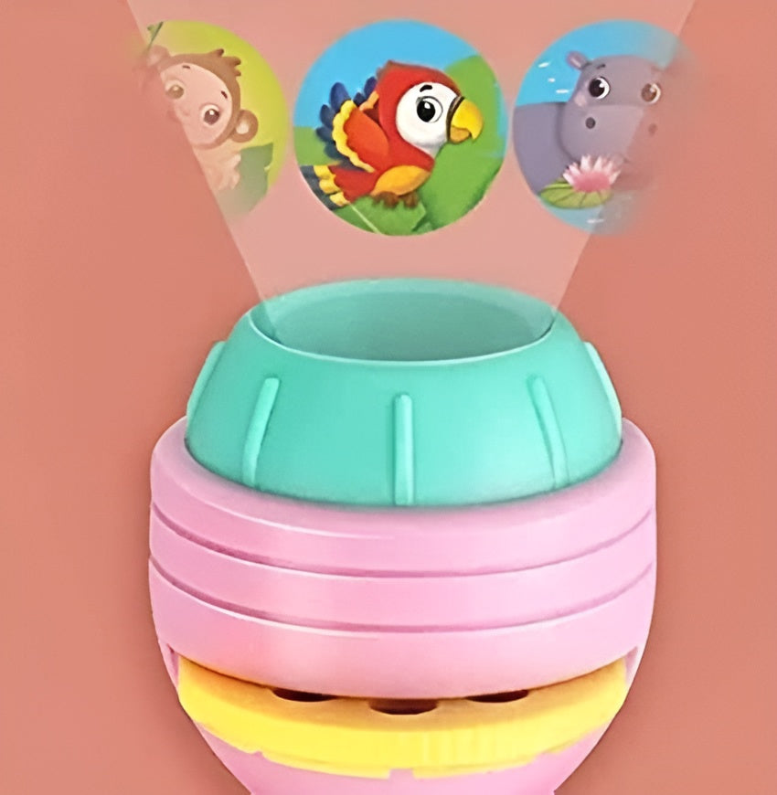 Mini Slide Projector Flashlight Torch for Kids – Educational Projection Toy with 24 Images | Night Light, Learning & Bedtime Story Lamp (Multicolor, Random Slides/Colors)