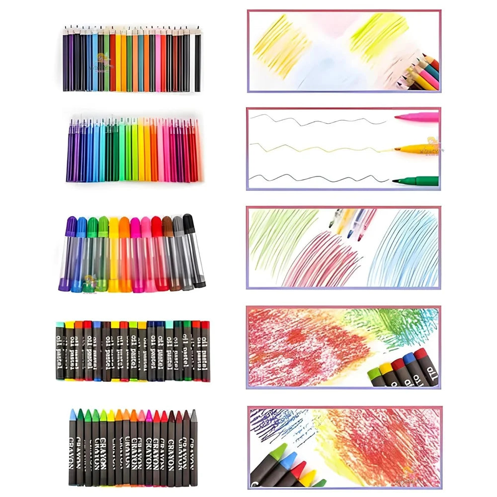150-Piece Kids Art Set with Carry Case | Drawing & Painting Kit (Multicolor)