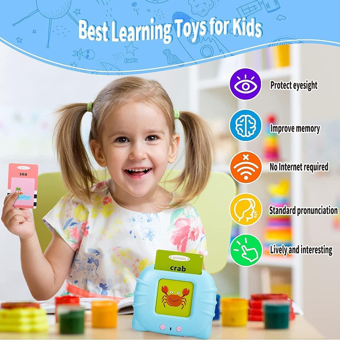 Talking Flash Cards for Kids – Interactive Learning Toy with 112 Cards