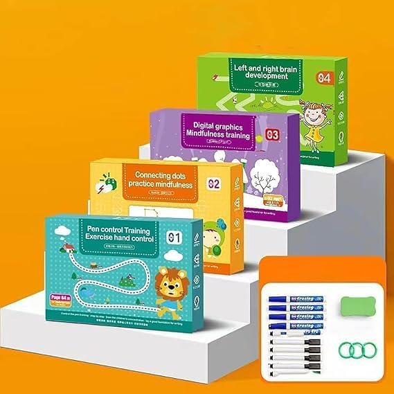 Pen Control Workbook for Kids (64 Pages) – Tracing & Early Writing Practice Sheets