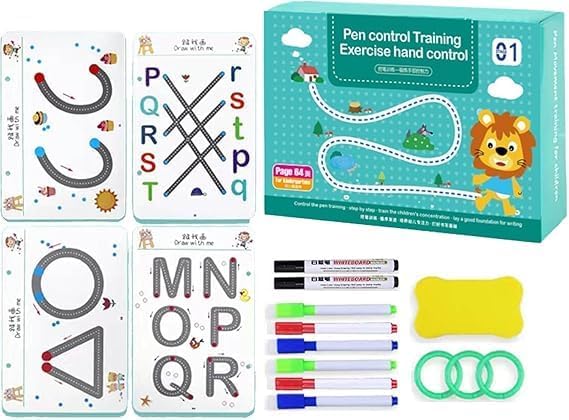 Pen Control Workbook for Kids (64 Pages) – Tracing & Early Writing Practice Sheets