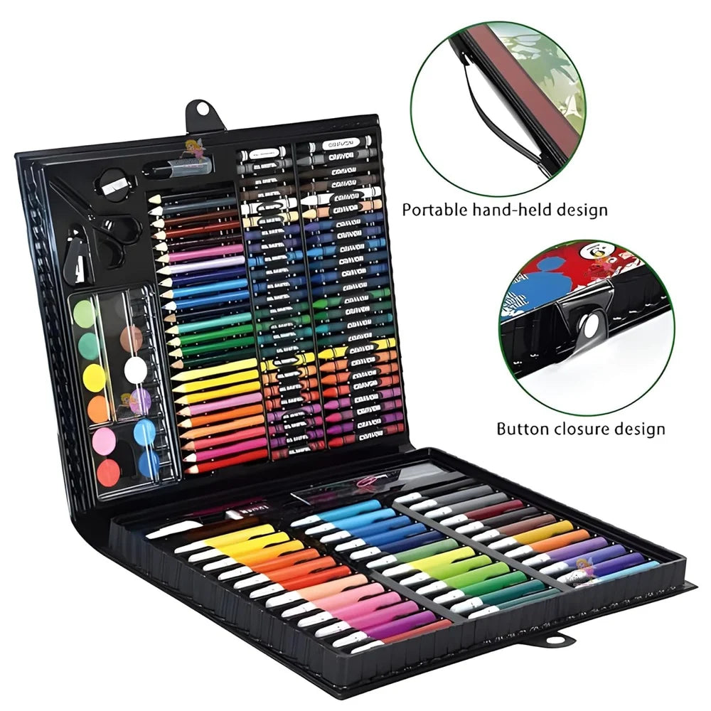 150-Piece Kids Art Set with Carry Case | Drawing & Painting Kit (Multicolor)