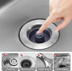 3-in-1 Pop-Up Kitchen Sink Strainer & Stopper | Stainless Steel, Chrome Finish