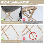 Foldable Camping Stool with Zipper Storage Bag | Portable Handbag-Style Chair for Travel, Trekking & Outdoor Adventures (Black & Cream)