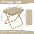 Foldable Camping Stool with Zipper Storage Bag | Portable Handbag-Style Chair for Travel, Trekking & Outdoor Adventures (Black & Cream)