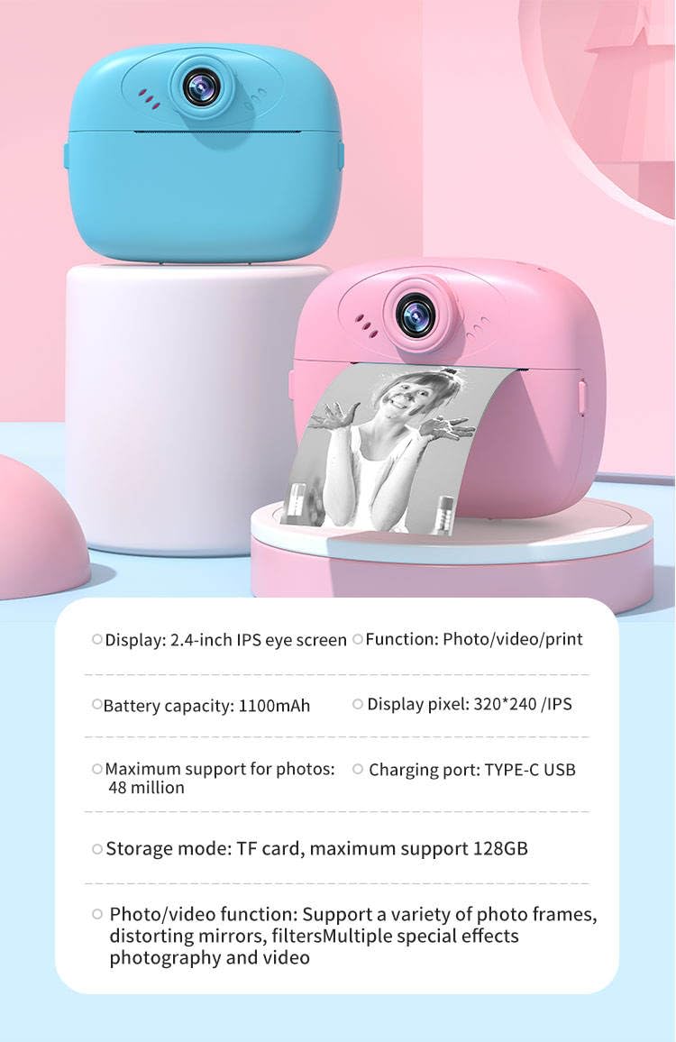 Kids Instant Print Camera with Built-in Printer
