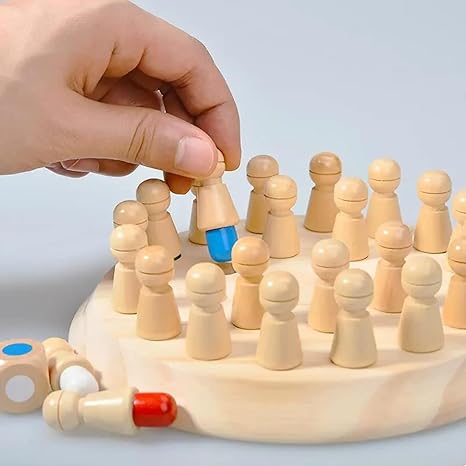 Wooden Memory Chess Game – Educational Montessori Toy for Kids & Adults