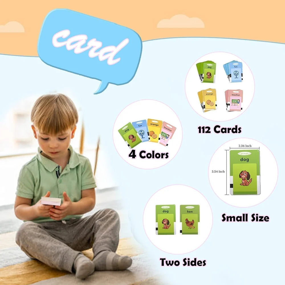Talking Flash Cards for Kids – Interactive Learning Toy with 112 Cards