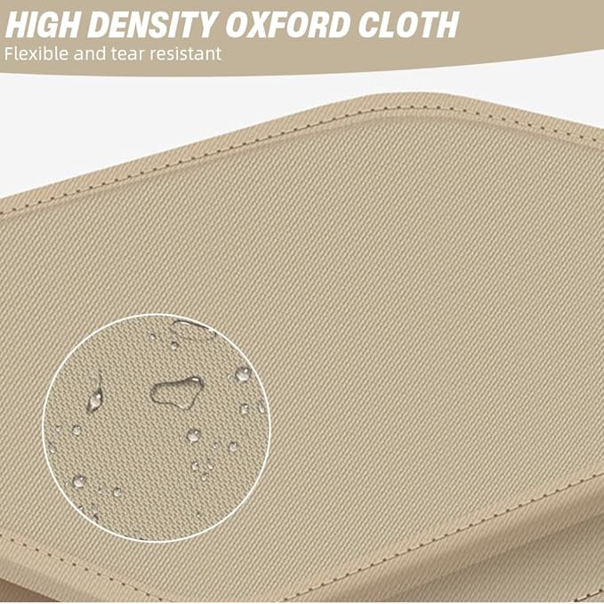 Foldable Camping Stool with Zipper Storage Bag | Portable Handbag-Style Chair for Travel, Trekking & Outdoor Adventures (Black & Cream)