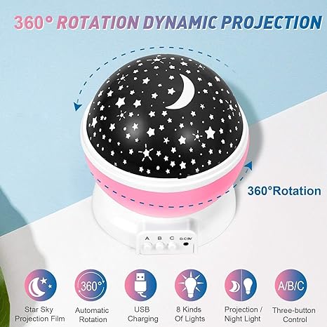 Star Master Galaxy Night Projector Lamp – 360° Rotating LED Starry Sky & Space Projection Light | Colorful Ceiling Lamp for Kids, Home Décor & Gifts