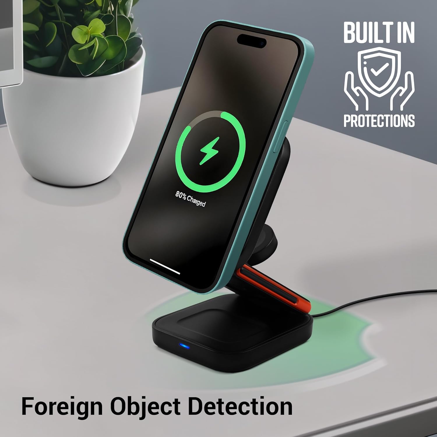 3-in-1 Magnetic Foldable Wireless Charger – Fast Charging Pad for Phone, Watch & Earbuds