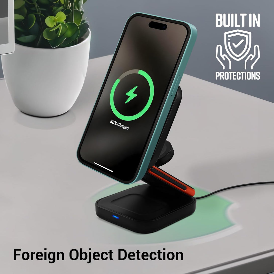 3-in-1 Magnetic Foldable Wireless Charger – Fast Charging Pad for Phone, Watch & Earbuds