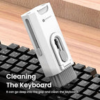 Portronics Clean M 8-in-1 Multifunctional Gadget Cleaning Kit | Mobile Holder | Keyboard, Earbuds, Laptop & Smartphone Cleaner | Compact Desk Cleaning Tool (White)