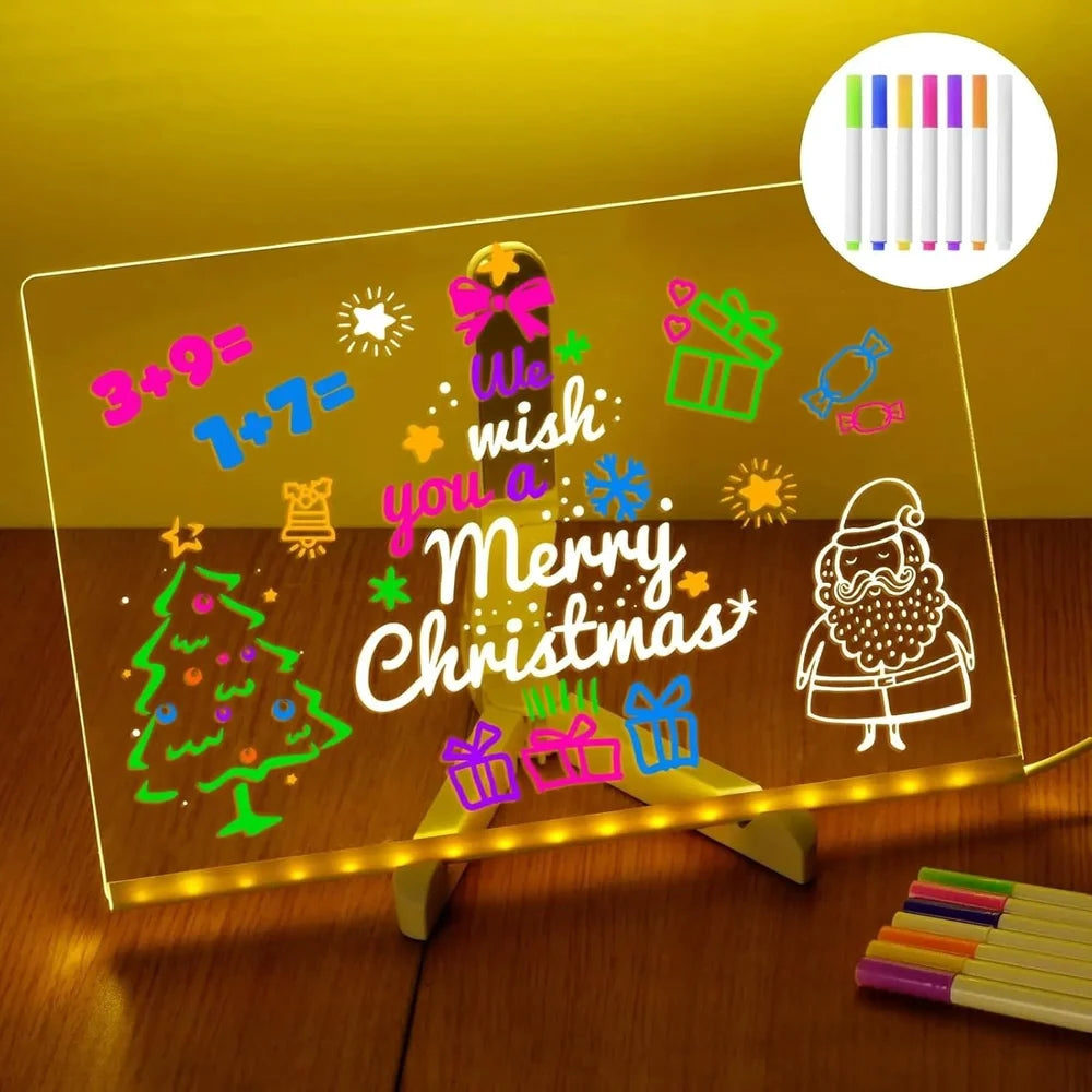 LED Acrylic Writing Board – Reusable Drawing Pad for Kids