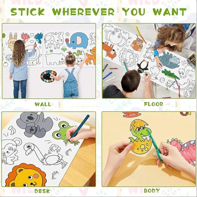 Kids Drawing Paper Roll Set – DIY Arts & Crafts Coloring Roll for Creative Fun