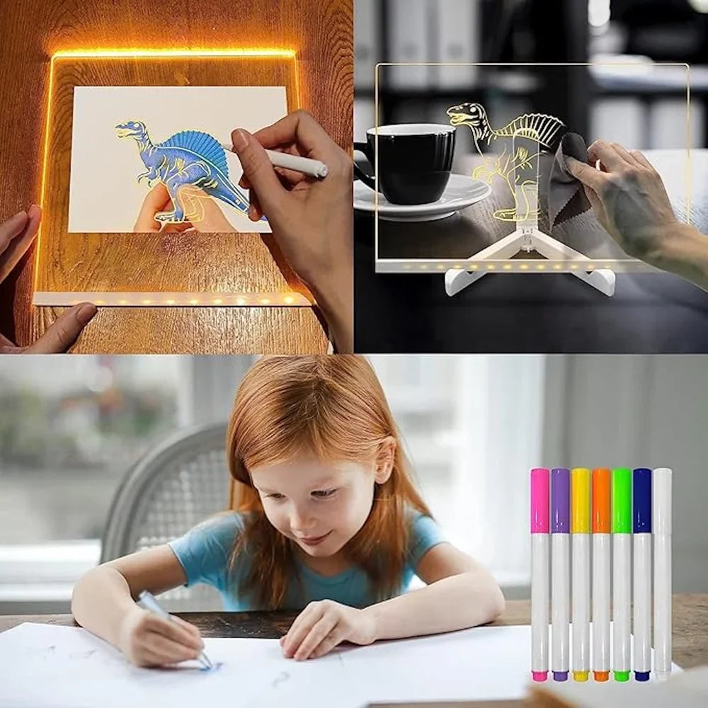 LED Acrylic Writing Board – Reusable Drawing Pad for Kids