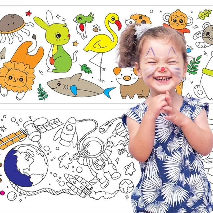 Kids Drawing Paper Roll Set – DIY Arts & Crafts Coloring Roll for Creative Fun