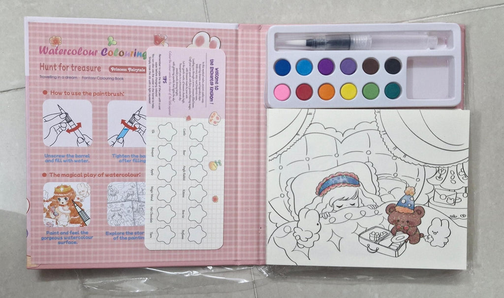 Cartoon Art Coloring & Painting Set for Kids – Watercolor Drawing Paper Book with 48 Sheets | Creative Art & Craft Activity Book (Pack of 1)