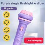 Mini Slide Projector Flashlight Torch for Kids – Educational Projection Toy with 24 Images | Night Light, Learning & Bedtime Story Lamp (Multicolor, Random Slides/Colors)