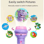 Mini Slide Projector Flashlight Torch for Kids – Educational Projection Toy with 24 Images | Night Light, Learning & Bedtime Story Lamp (Multicolor, Random Slides/Colors)