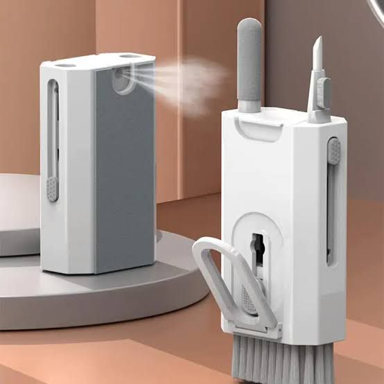 Portronics Clean M 8-in-1 Multifunctional Gadget Cleaning Kit | Mobile Holder | Keyboard, Earbuds, Laptop & Smartphone Cleaner | Compact Desk Cleaning Tool (White)