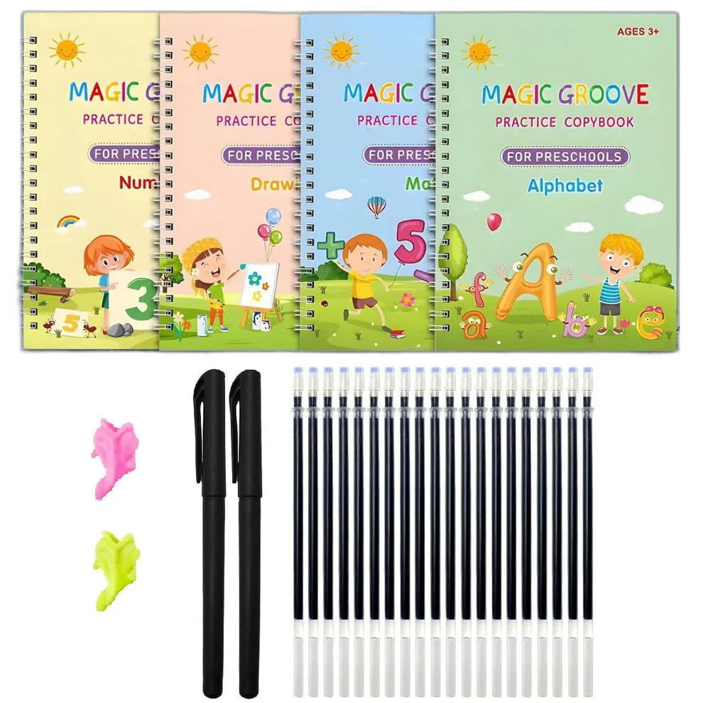 Kaadees Sank Magic Book for Kids | Magic Book with Reusable Magic Pen | Alphabet Writing Practice Book | Handwriting Improvement Kit for Kids | Tracing Books for Kids Ages 3-5 | Fun Kids Learning Book