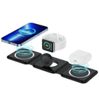 3-in-1 Magnetic Foldable Wireless Charger – Fast Charging Pad for Phone, Watch & Earbuds