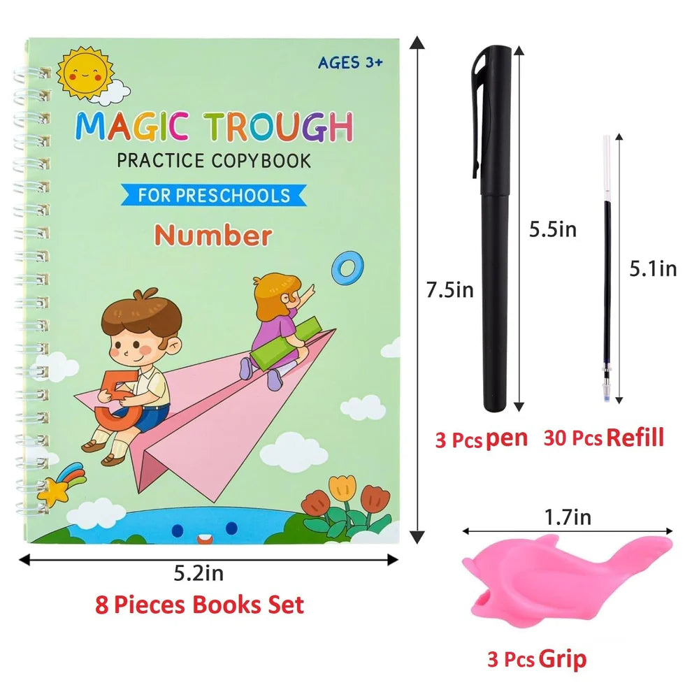 Kaadees Sank Magic Book for Kids | Magic Book with Reusable Magic Pen | Alphabet Writing Practice Book | Handwriting Improvement Kit for Kids | Tracing Books for Kids Ages 3-5 | Fun Kids Learning Book