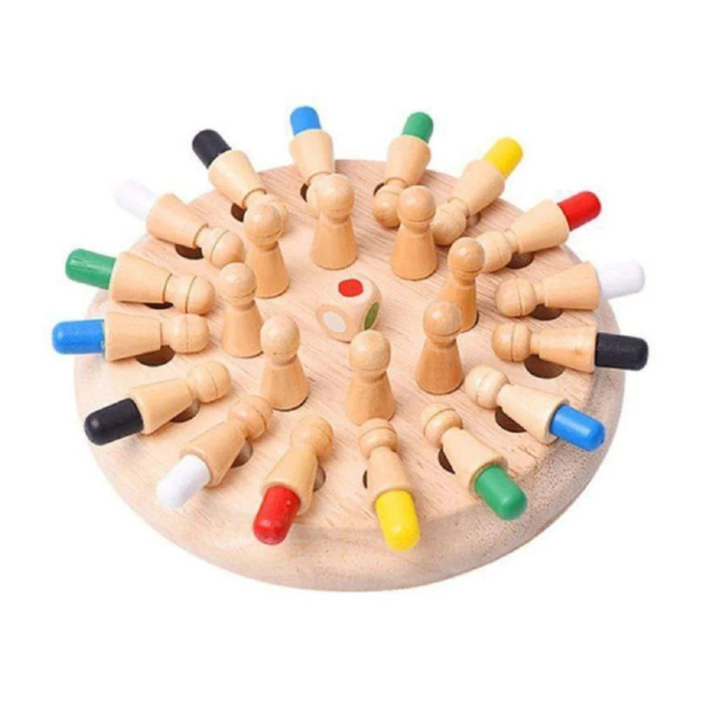 Wooden Memory Chess Game – Educational Montessori Toy for Kids & Adults